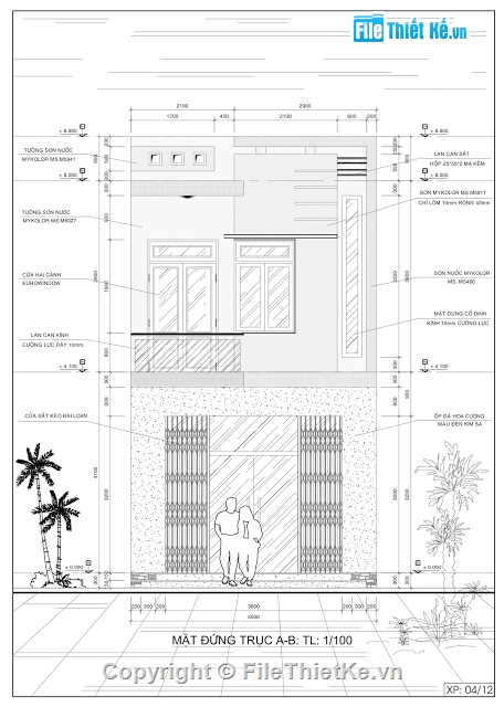 Bản vẽ nhà phố,Bản vẽ nhà phố kt 5x22m,nhà phố 2 tầng 5x18m